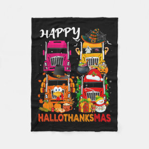 Manta Polar Camioneros de la Bruja Turquía Santa Trucks Happy