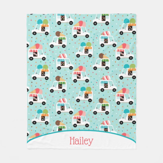 Manta Polar Camiones de helado rompen Chicas personalizados (Anverso)