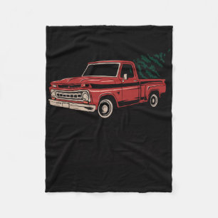 Manta Polar Camioneta Roja Árbol de Navidad Vintage Navidad 