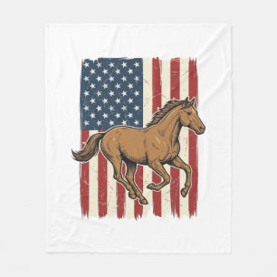 Manta Polar Camisa de diseño de bandera patriótica de caballo