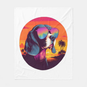 Manta Polar Camisa De Fondo Beagle Sunset, Beagle Mom, Beagle