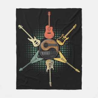 Manta Polar Camisa de guitarra. Estilo Retro, Regalo Para Guit