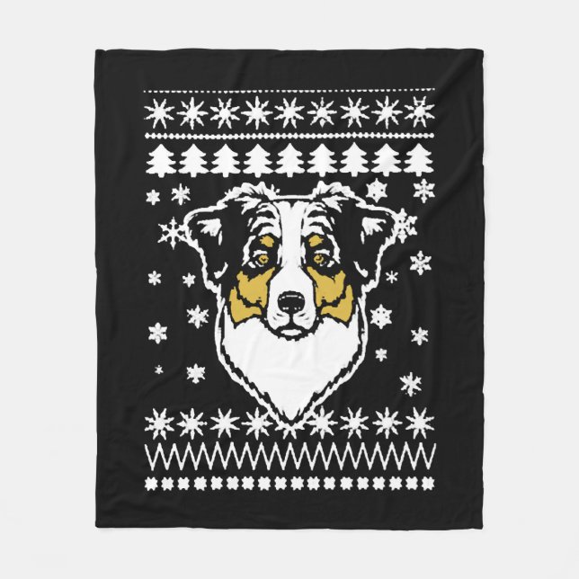Manta Polar Camisa de Navidades Pastores de Australia (Anverso)