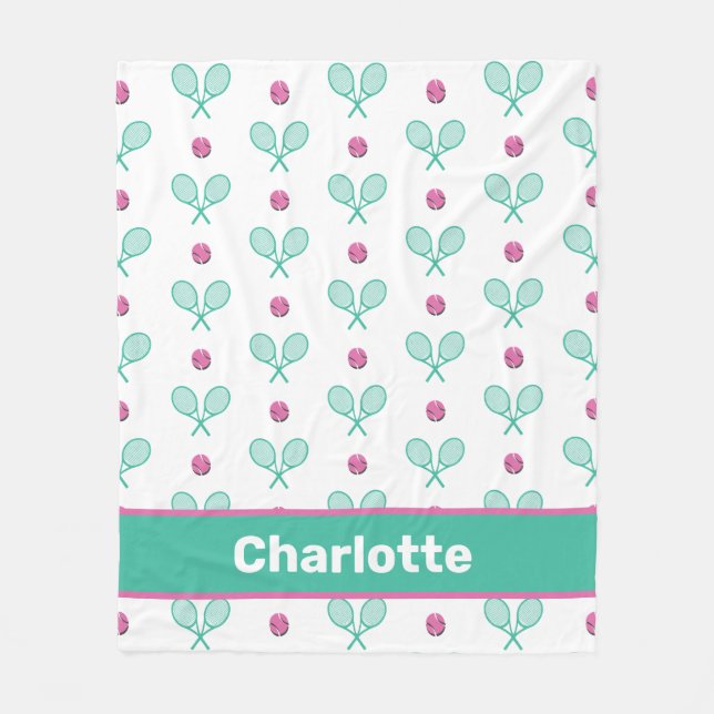 Manta Polar Camisas de tenis cruzadas verdes con nombre person (Anverso)