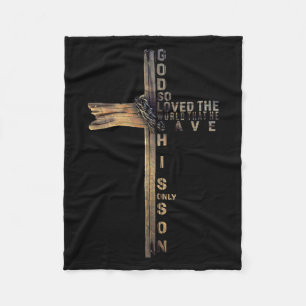 Manta Polar Camiseta Biblia Cruz Cristiana Juan 3_16 Citación 
