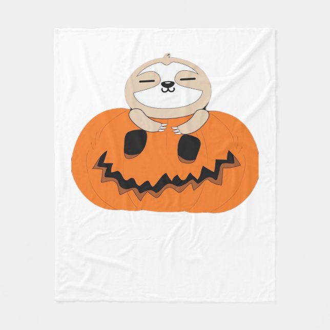 Manta Polar Camiseta clásica de calabaza de Halloween (Anverso)