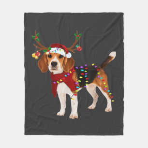 Manta Polar Camiseta clásica de Navidad para perro beagle
