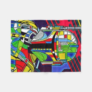 Manta Polar Camiseta colorida del Ilustracion del robot vector