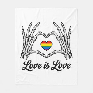 Manta Polar Camiseta Corazón Arcoíris Manos de Esqueleto El Am