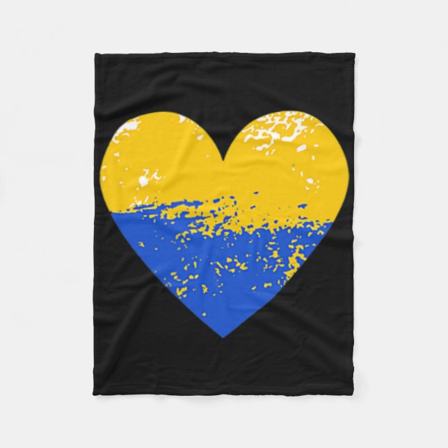Manta Polar Camiseta Corazón de Ucrania Amante Ucraniano Apoyo (Anverso)