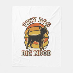 Manta Polar Camiseta de Amante de Chihuahua Grabado Retro Humo