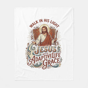 Manta Polar Camiseta de ánimo de discapacidad de Jesús Inspira