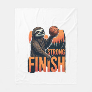 Manta Polar Camiseta de baloncesto de perezoso divertida vinta