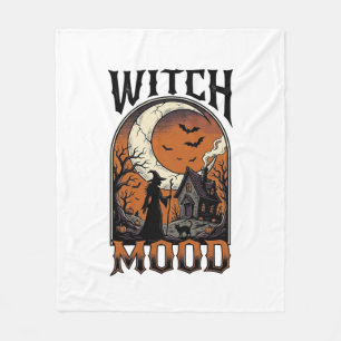 Manta Polar Camiseta de Bruja de Halloween Diseño de Luna Embr