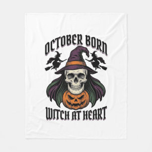 Manta Polar Camiseta de Bruja de Octubre Cumpleaños Vintage de
