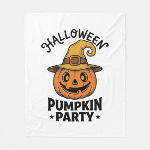 Manta Polar Camiseta de calabaza de Halloween sombrero de bruj