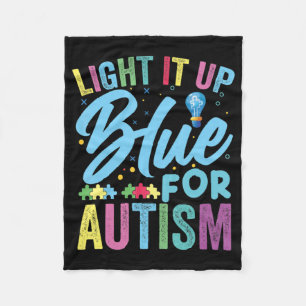 Manta Polar Camiseta de concientización sobre autismo azul