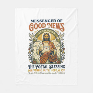 Manta Polar Camiseta de entrega de trabajador postal de Jesús 