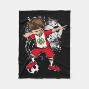 Manta Polar Camiseta De Fútbol De Perú Del Muchacho De Dabbing