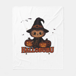 Manta Polar Camiseta de gato bruja lindo y espeluznante Hallob