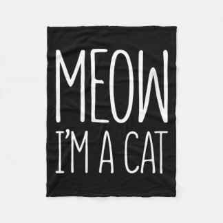 Manta Polar Camiseta de Gato Meow para Mujeres Disfraz de Gato