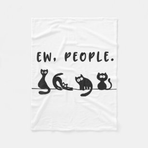 Manta Polar Camiseta de gato negro mujeres graciosas nuevas pe