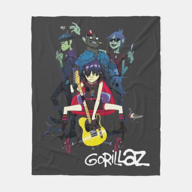 Manta Polar Camiseta de Gorillaz (Anverso)