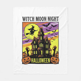 Manta Polar Camiseta de Halloween de Bruja Vintage Casa Embruj