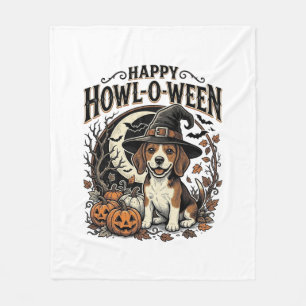 Manta Polar Camiseta de Halloween Sombrero de Bruja Beagle Fel