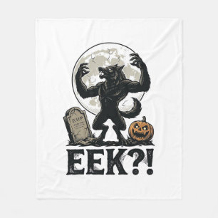 Manta Polar Camiseta de hombre lobo de Halloween Grabado vinta