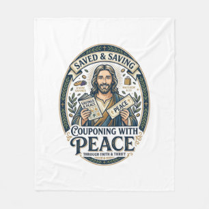 Manta Polar Camiseta de Jesús Cupón Ahorro Frugal Diseño Basad
