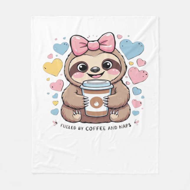 Manta Polar Camiseta de Lover con café espumoso - Divertido av (Anverso)