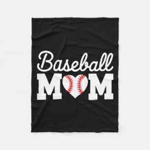 Manta Polar Camiseta de mamá de béisbol mujeres corazón de béi