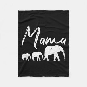 Manta Polar Camiseta de mamá elefante día de la madre navidad