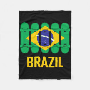 Manta Polar Camiseta de monopatín de Brasil - Camiseta de skat