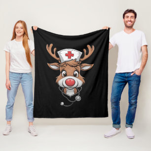 Manta Polar Camiseta de Navidad Guantes de Goma Reno Enfermera