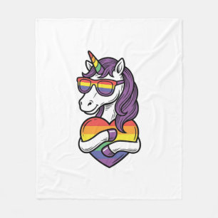 Manta Polar Camiseta de Orgullo de Corazón de Unicornio Arcoír