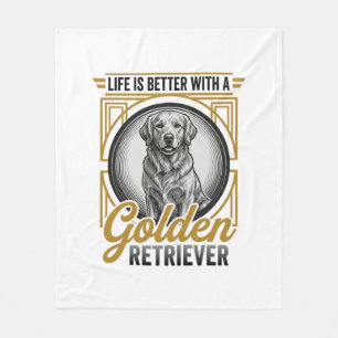 Manta Polar Camiseta de perro amante de grabado vintage de Gol