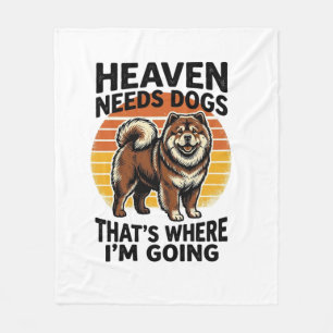 Manta Polar Camiseta de perro Chow Chow Heaven Tributo Grabado