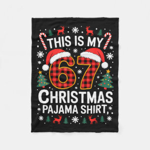 Manta Polar Camiseta de pijama de Navidad 67 divertida meme Se