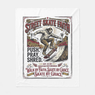 Manta Polar Camiseta de skate longboard Jesús cristiano