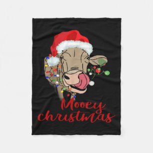 Manta Polar Camiseta de Vaca de Navidad Mooey Regalo Granjero