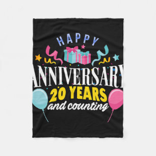 Manta Polar Camiseta del 20° Aniversario Boda para parejas 20