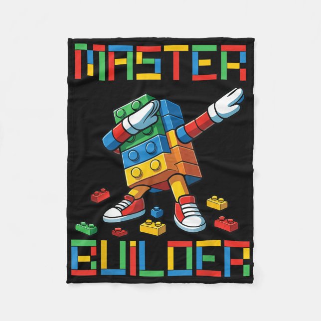 Manta Polar Camiseta del Maestro Constructor Bloques de Dappin (Anverso)