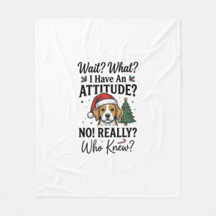 Manta Polar Camiseta divertida de actitud de perro de Navidad 