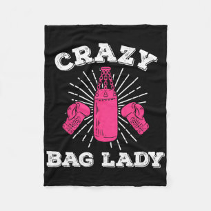 Manta Polar Camiseta divertida de kickboxing para mujer Crazy 