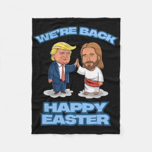 Manta Polar Camiseta divertida de Pascua de Trump Jesús Trump 