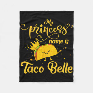 Manta Polar Camiseta Divertida de Taco Princesa Nombre es Taco