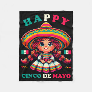Manta Polar Camiseta Feliz Cinco De Mayo Niña Niños Mexicana F