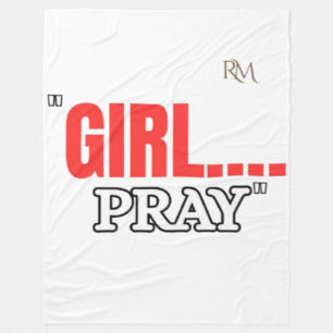 Manta Polar Camiseta Girl Pray Camiseta Cristiana Basada en